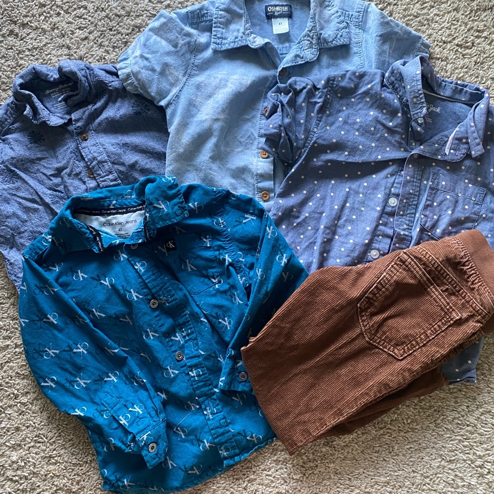 4T boys button shirts